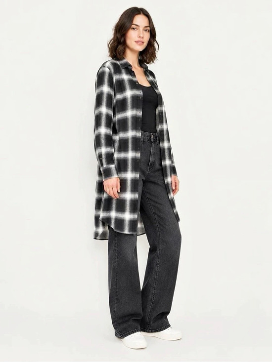 GIANNA BINNI Tops - GIANNA BINNI Plaid Long Shirt Size XS NWT